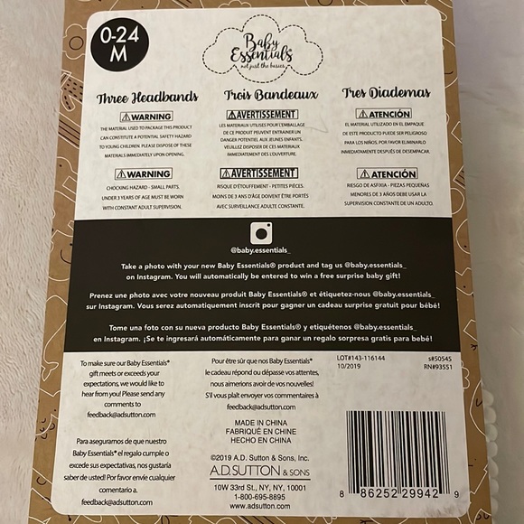 3 baby headbands, 0-24 months - Picture 4 of 4